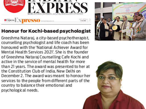 Greeshma Nataraj - Indian Express - National Achievers Award
